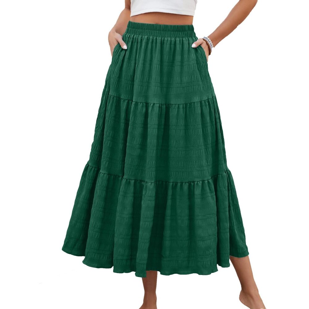 8633 Spring Skirts 2025 Trendy Summer Smock Elegant Teacher Skirts Loose